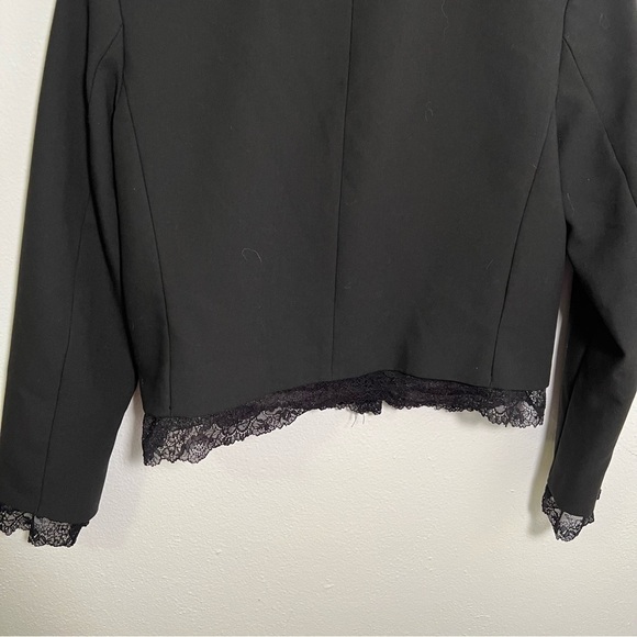 Zara Basic Collection Lace Trim Crop Blazer Black S - Picture 10 of 13